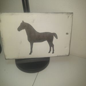 Rustic Black and White Horse Wall Art